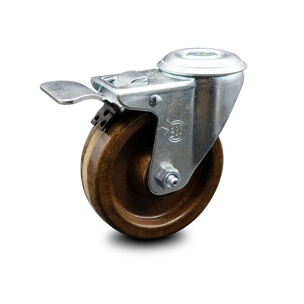 4 Inch High Temp Phenolic Wheel Bolt Hole Caster with Total Lock Brake SCC